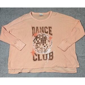 Offline Aerie Shirt Womens XL Peach Thermal Waffle Knit  Oversized Dance Club
